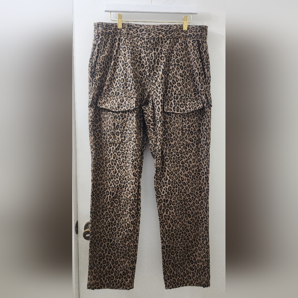 rag & bone Leopard Print Accent Pants in Brown & Black